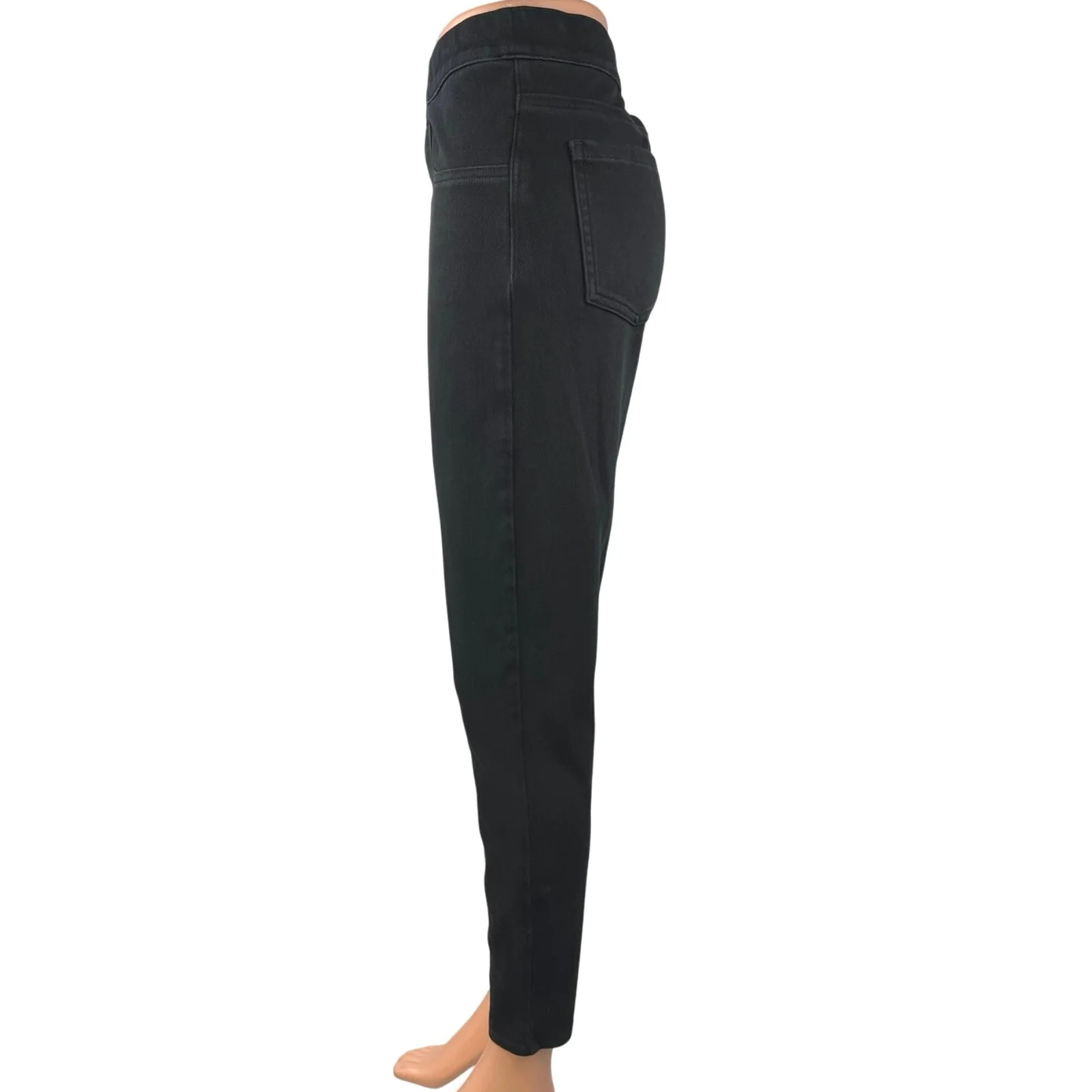 Spanx Black High Waist Tapered Pull On Stretch Ankle Jegging Denim Jeans Size L - Image 2