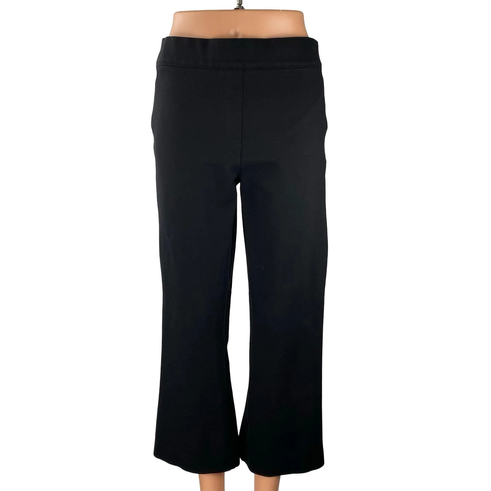 Spanx Perfect Women's Black Yoga Gym Athletic Activewear Flare Trousers Pants L