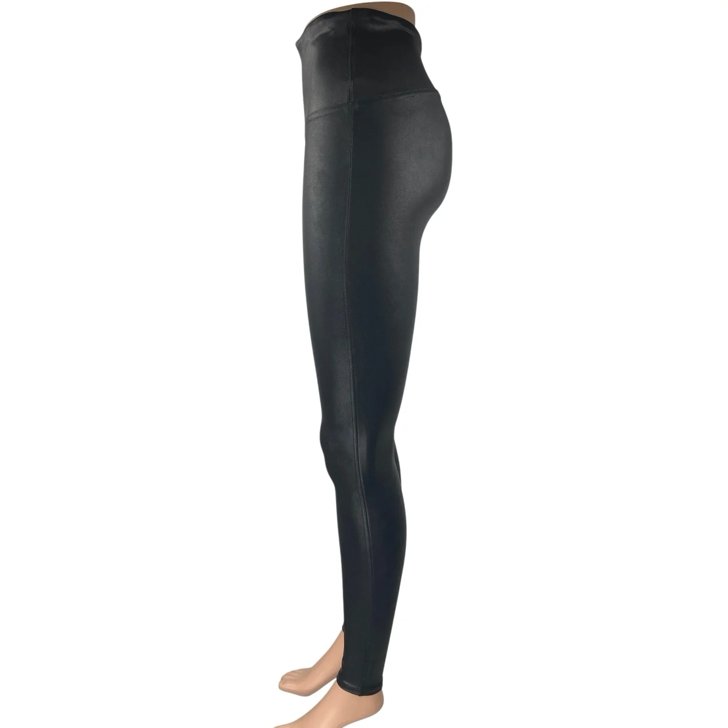 Spanx Women's Black Faux Leather Vegan Stretch Skinny Leggings Pants Size M - Image 2