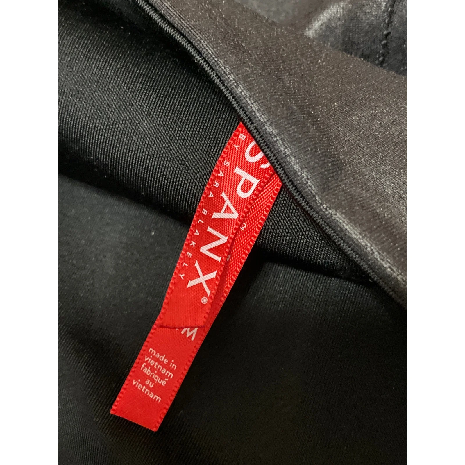 Spanx Women's Black Faux Vegan Leather High Rise Skinny Moto Leggings Pants Sz M - Image 6