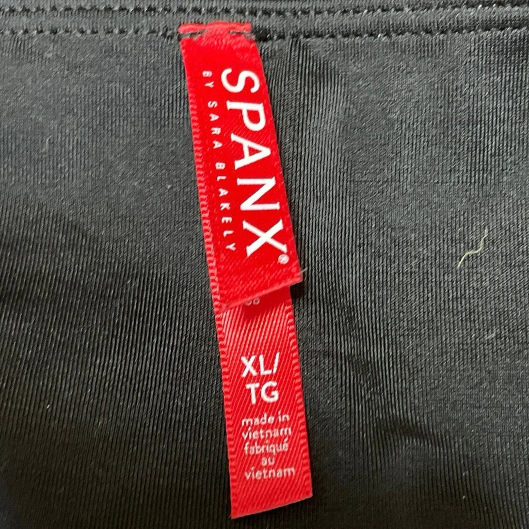 Spanx Womens Black Faux Vegan Leather Mid Rise Skinny Trousers Leggings Pants XL - Image 4