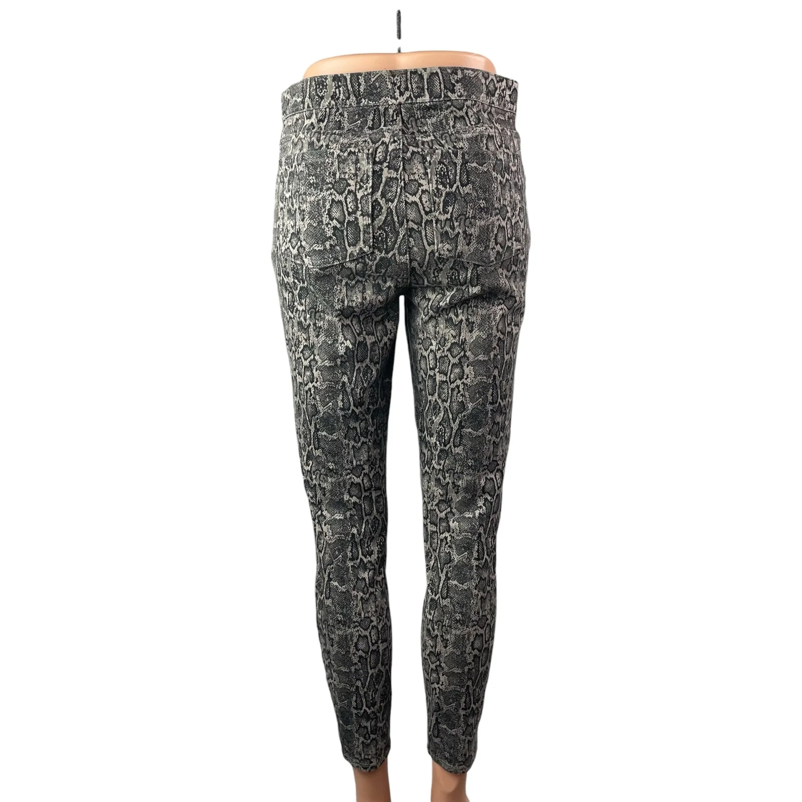 Spanx Women's Black Snakeskin Print High Waist Skinny Jean-ish Leggings Pants M - Image 2