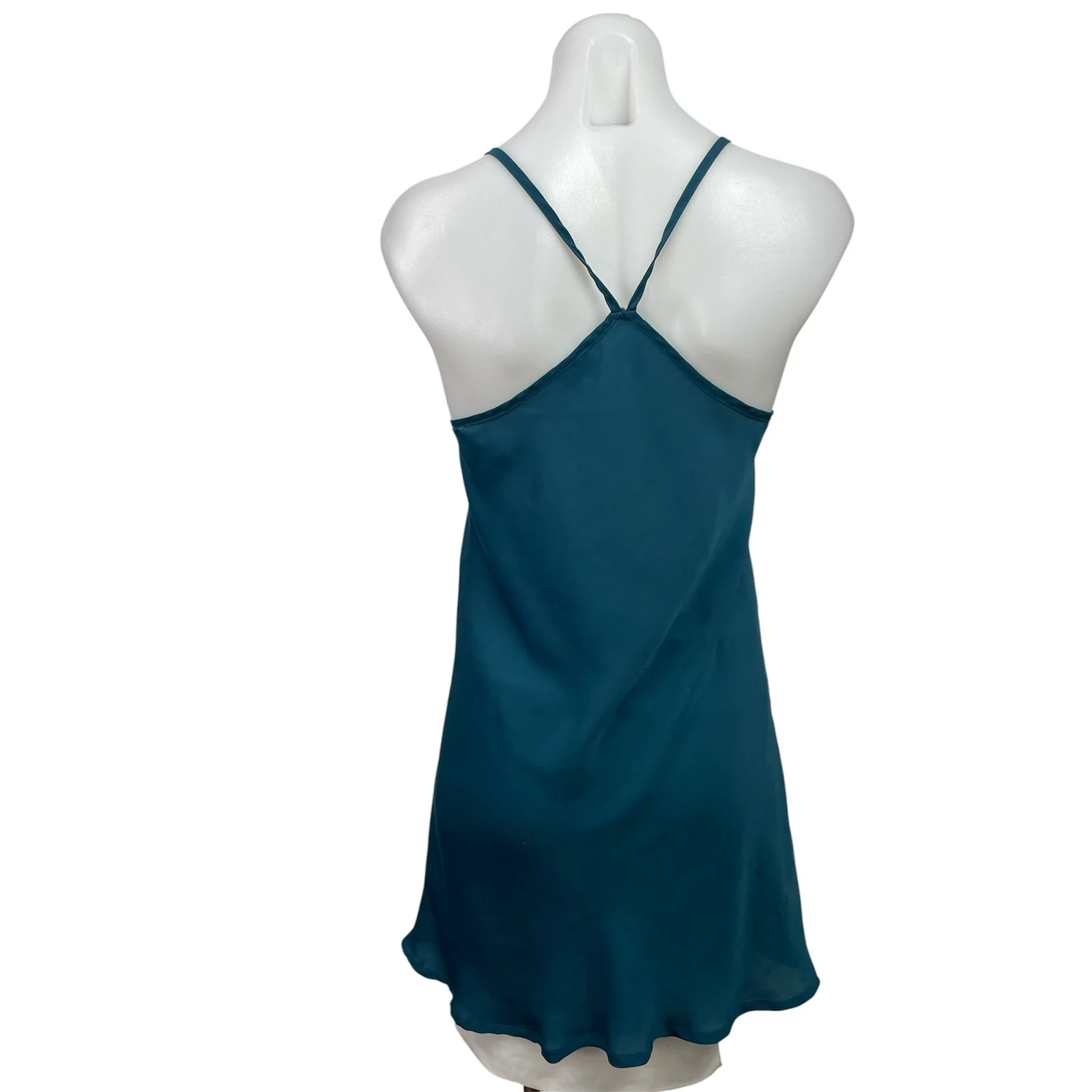 Sparkle & Fade Women's Blue Sleeveless Satin Cami Camisole Mini Slip Dress Sz S - Image 3