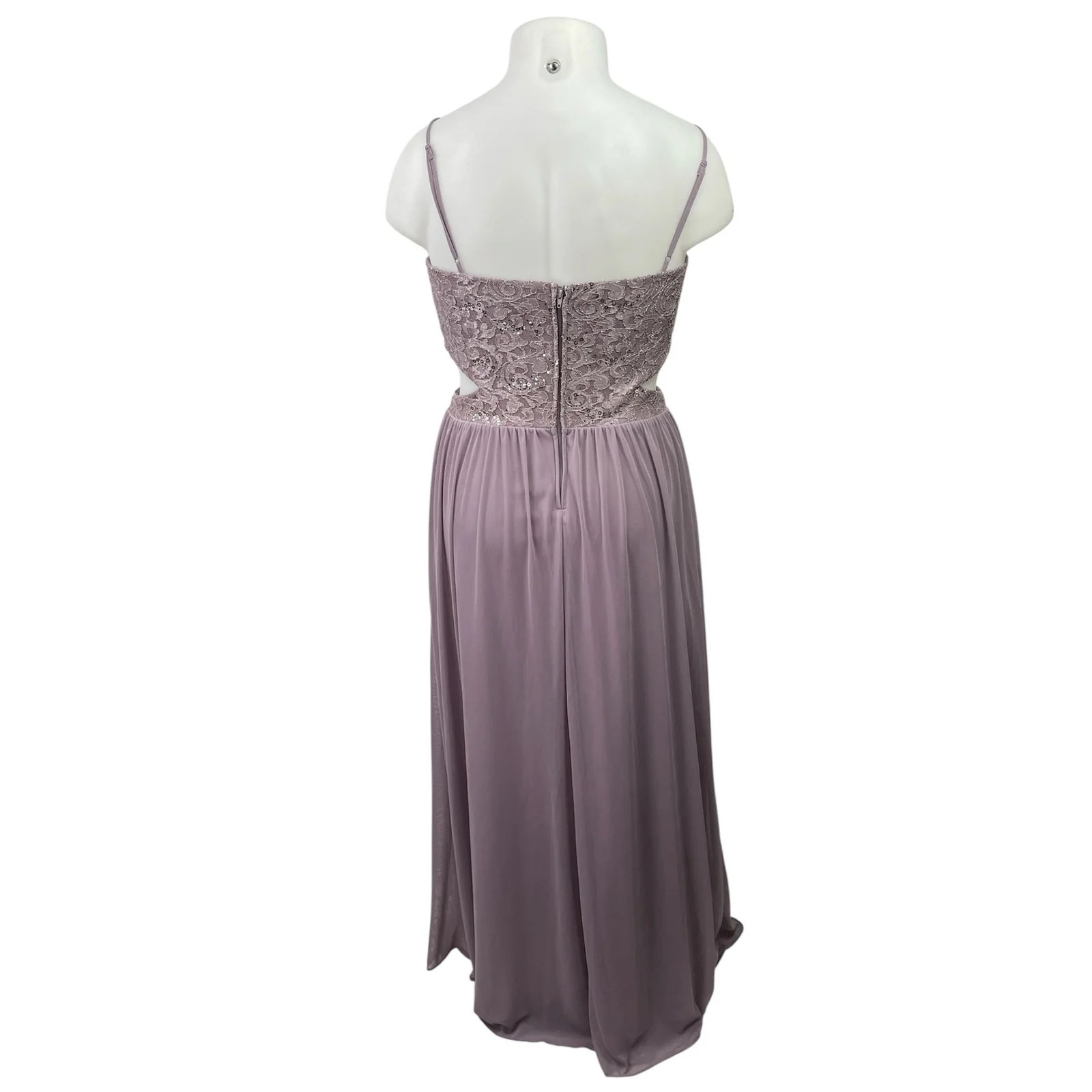 Speechless Purple Lace Sleeveless Cutout Jeweled Waist Cami Maxi Gown Dress 13 - Image 3