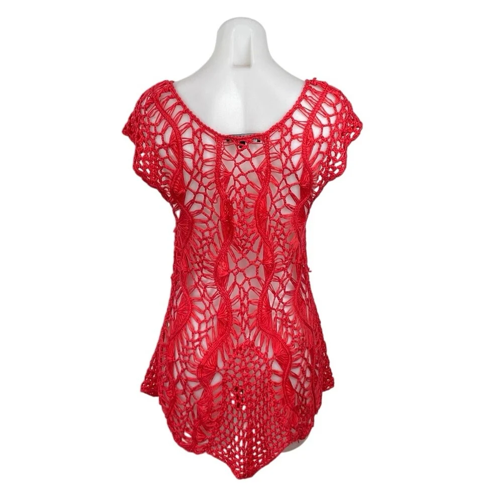 Spiaggia Dolce Lace Crochet Tunic Beach Cover Up Mini Flare A-Line Dress Sz L/XL - Image 4