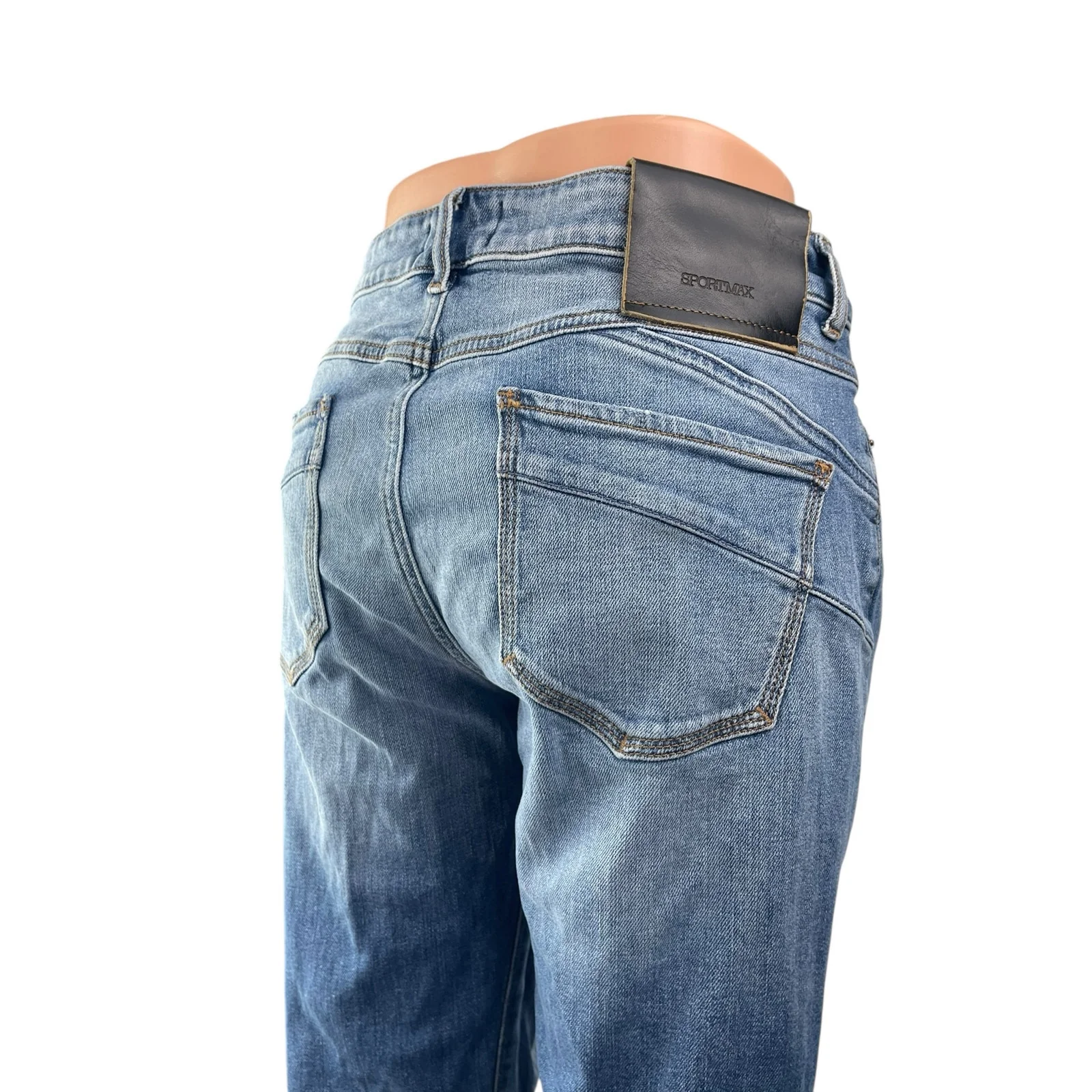 Sportmax Women Blue Perfect Fit High Rise Boyfriend Straight Denim Jeans Size 28 - Image 4