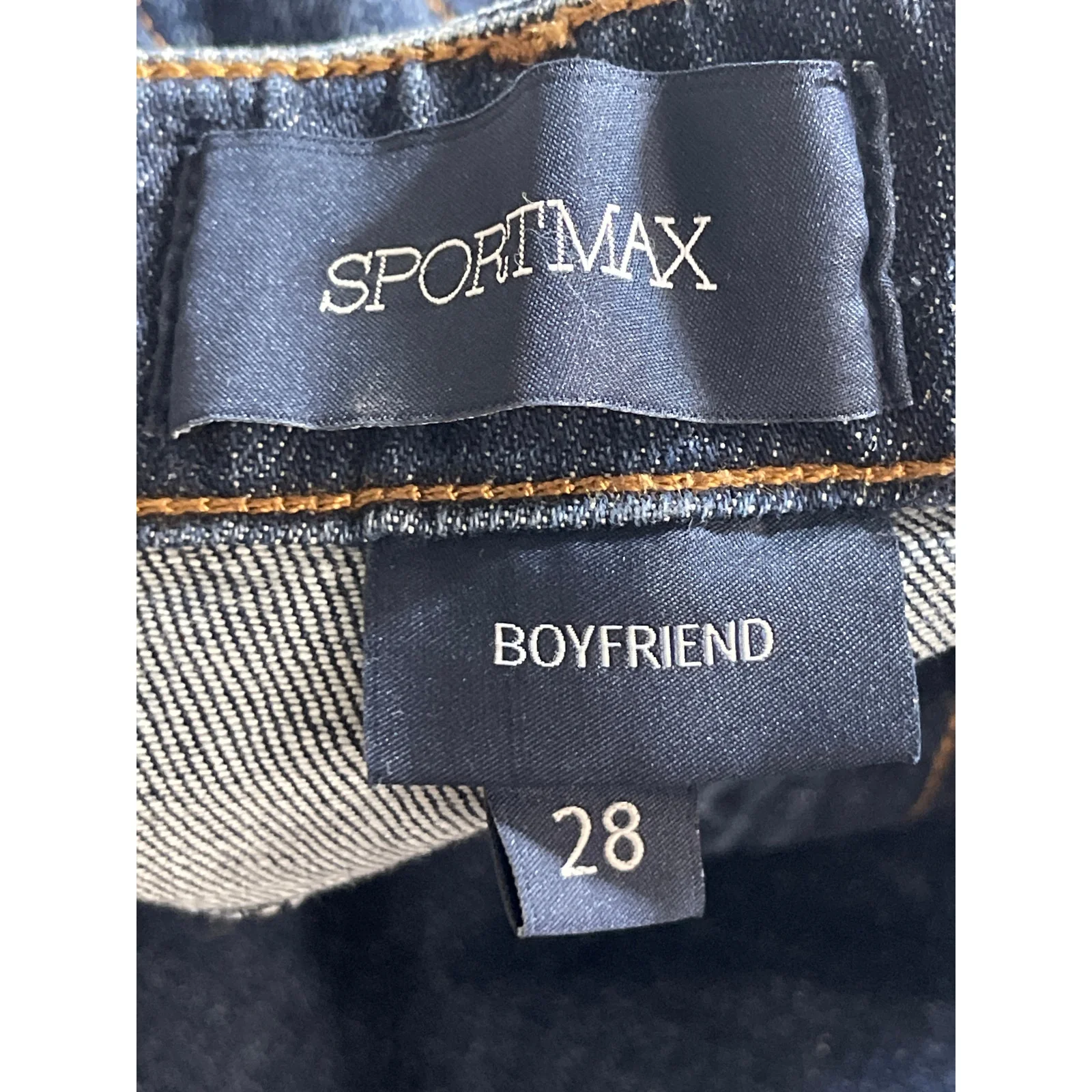 Sportmax Women's Blue High Waisted Boyfriend Straight Leg Denim Jeans Size 28 - Image 4