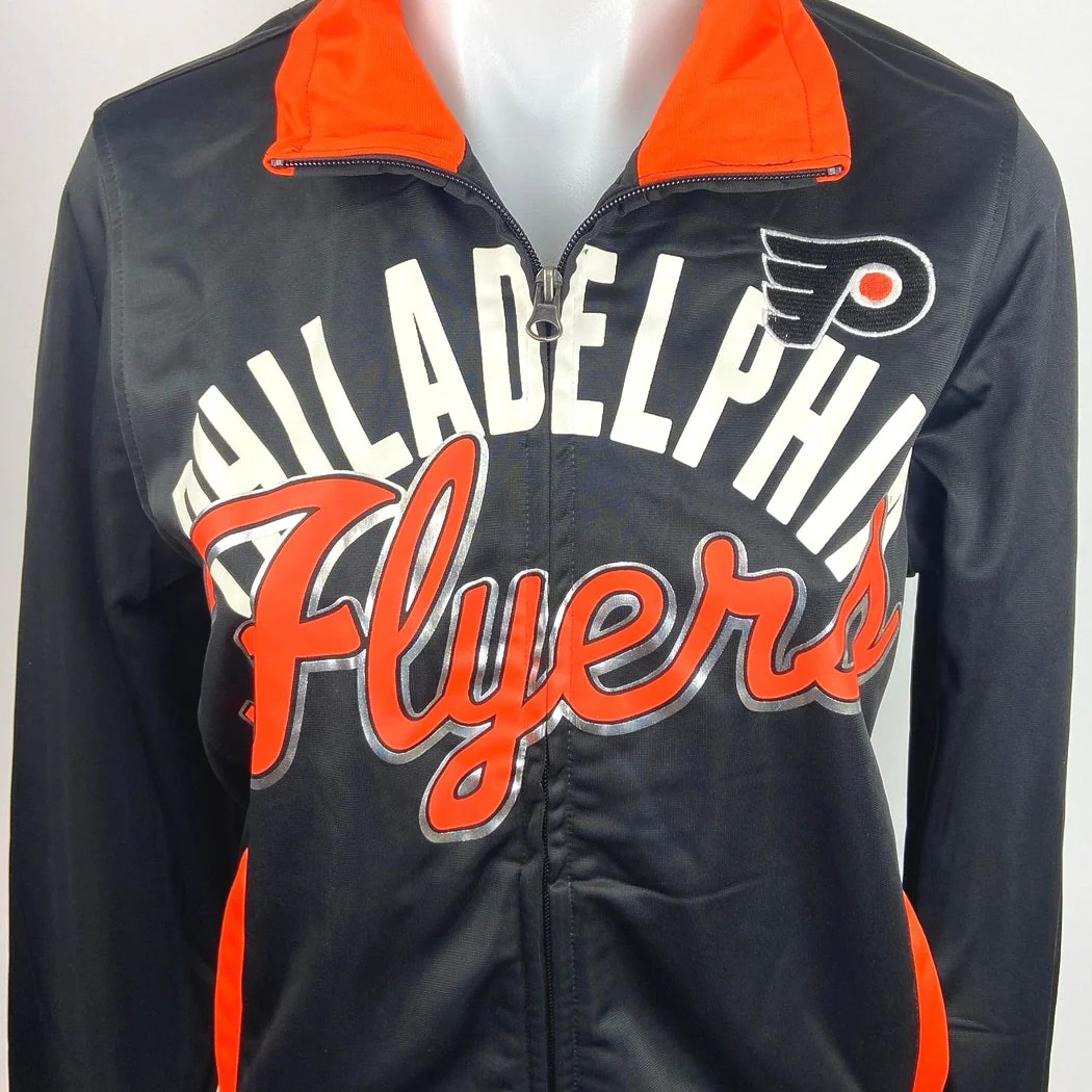 Sports By Carl Banks NHL Licensed Philadelpia Flyers Zip Up Athletic Jacket Sz S - Image 4