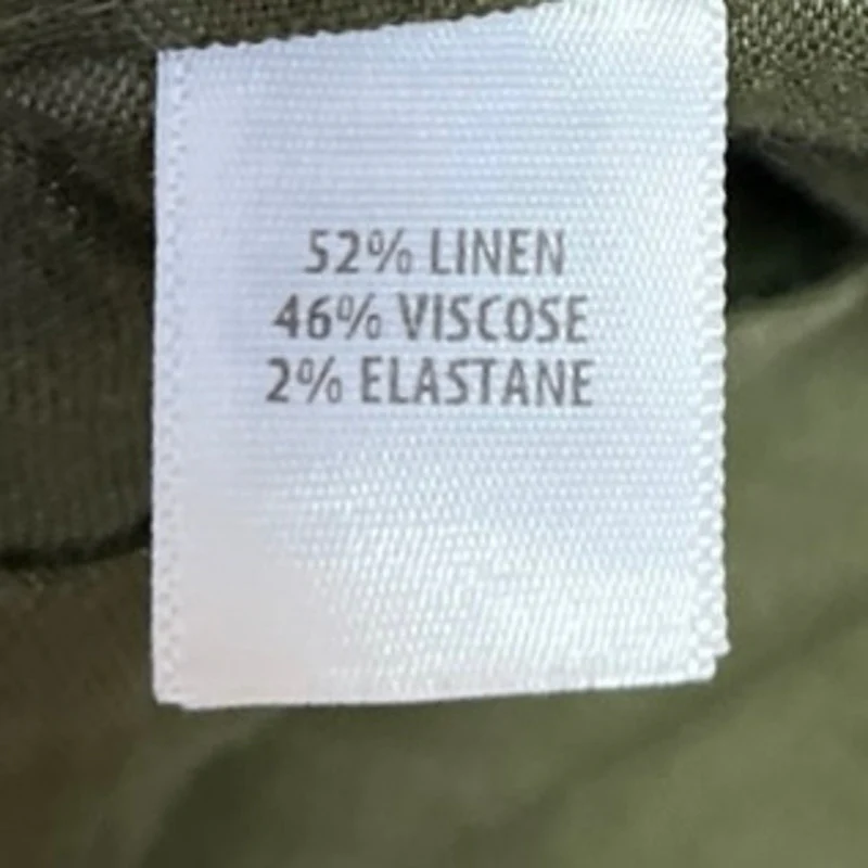 St. John Olive Green Linen Curvy High Rise Pull On Cropped Trouser Pants Sz XSP - Image 7