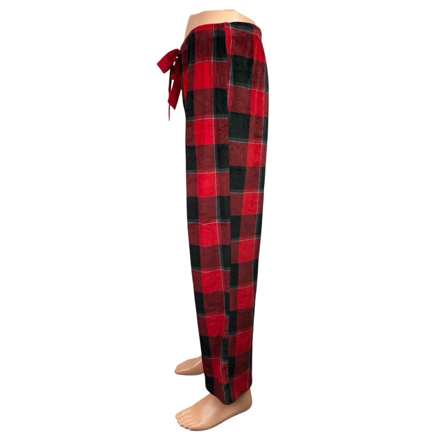 Stars Above Men Red Plaid Flannel Check Drawstring Sleepwear Pajama Pants Size M - Image 2
