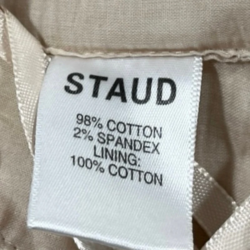 STAUD Beige Halter Tie Open Back Deep V Neck Sleeveless Crop Tank Top Size 0 - Image 4