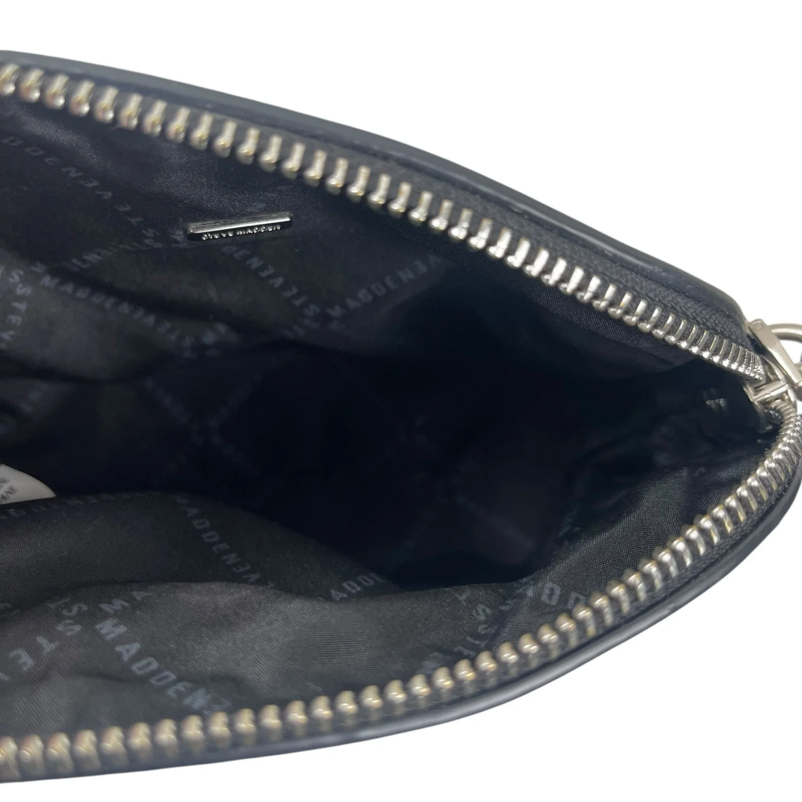 Steve Madden Bmaggie Black Faux Leather Dome Chain Crossbody Hand Shoulder Bag - Image 6