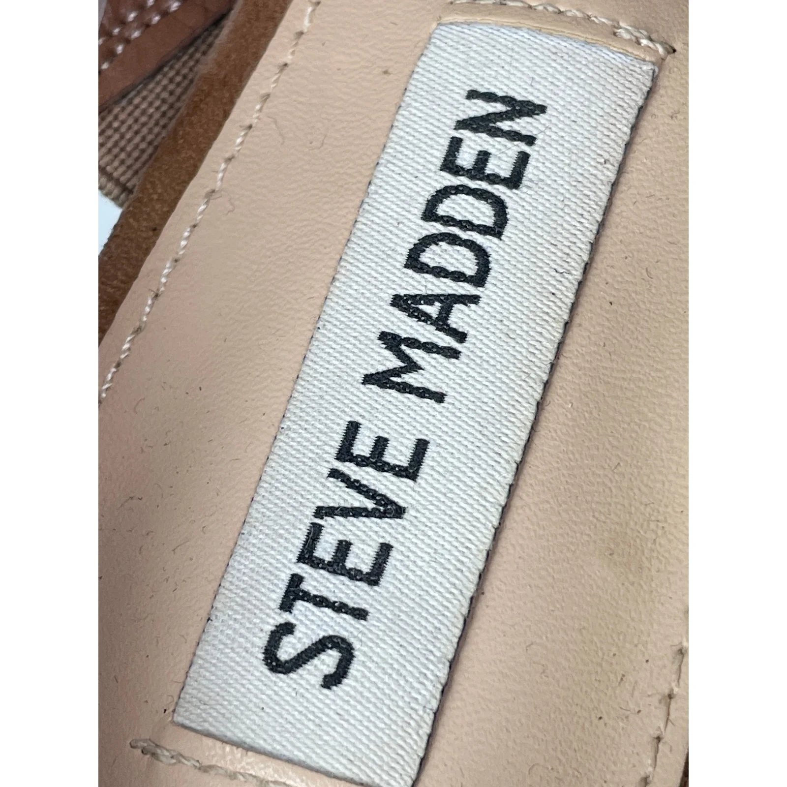Steve Madden Carter Camel Tan Suede Leather Slingback Platform Sandals Size 10 - Image 5