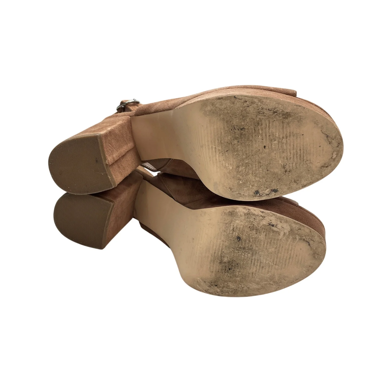 Steve Madden Carter Camel Tan Suede Leather Slingback Platform Sandals Size 10 - Image 4