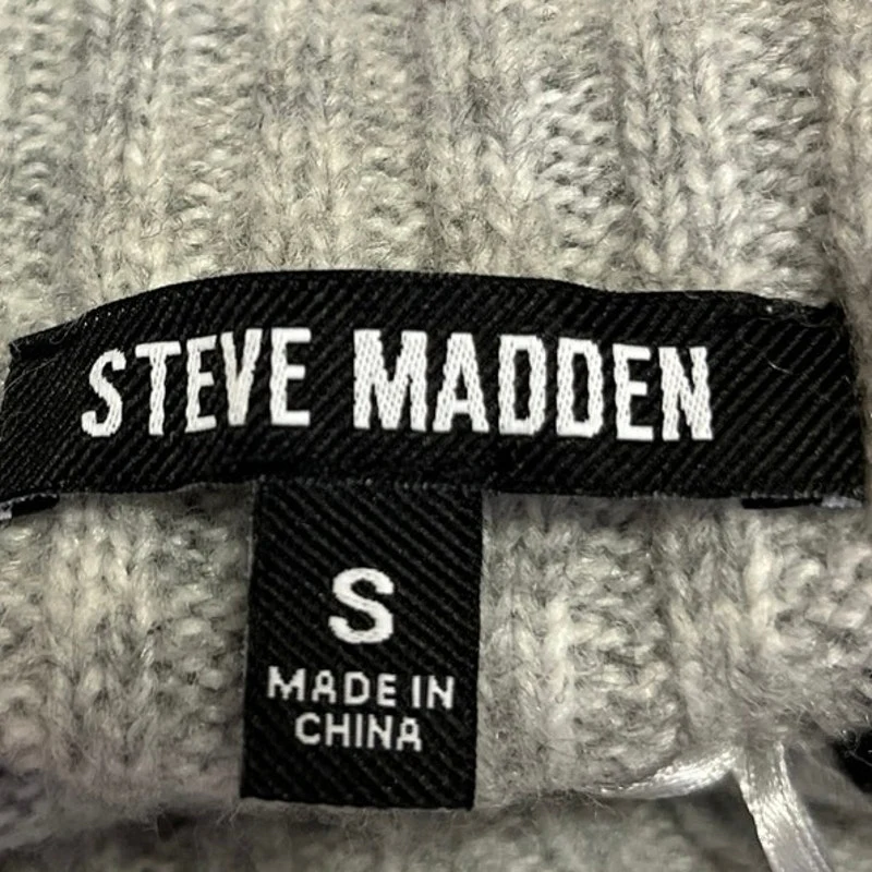 Steve Madden Gemma Grey Wool Mock Neck Pull On Cozy Knit Mini Sweater Dress Sz S - Image 4