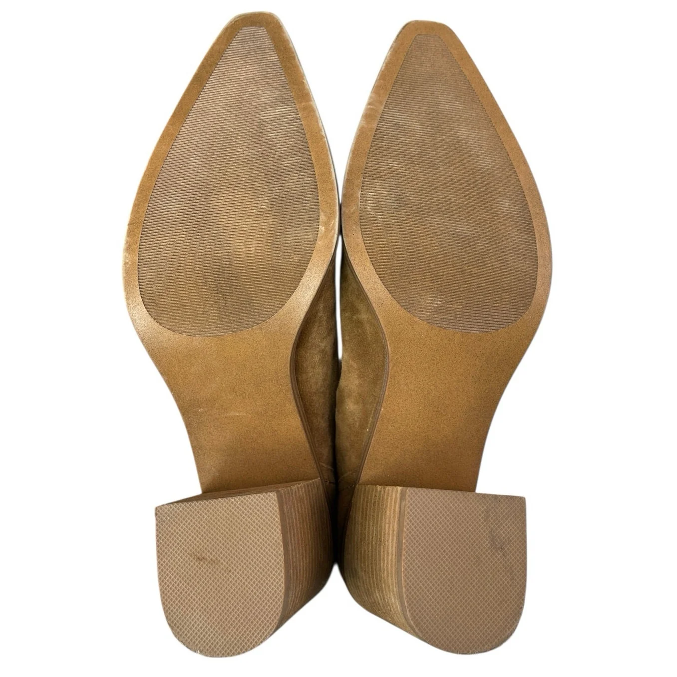 Steve Madden Havannah Tan Brown Suede Pointed Tie Block Heel Ankle Boots Sz 10M - Image 4
