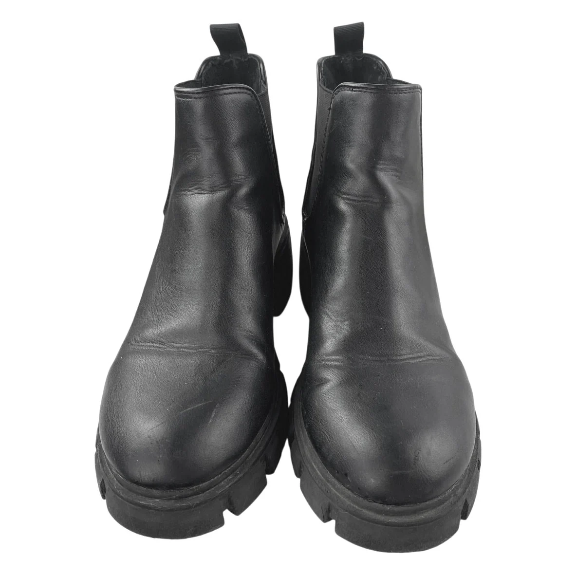 Steve Madden Howler Women's Black Leather Chunky Platform Chelsea Ankle Boots 8M - Image 2