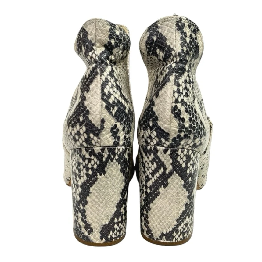 STEVE MADDEN Rookie Snakeskin Leather Slip On Block Heel Ankle Booties Sz 8.5M - Image 3
