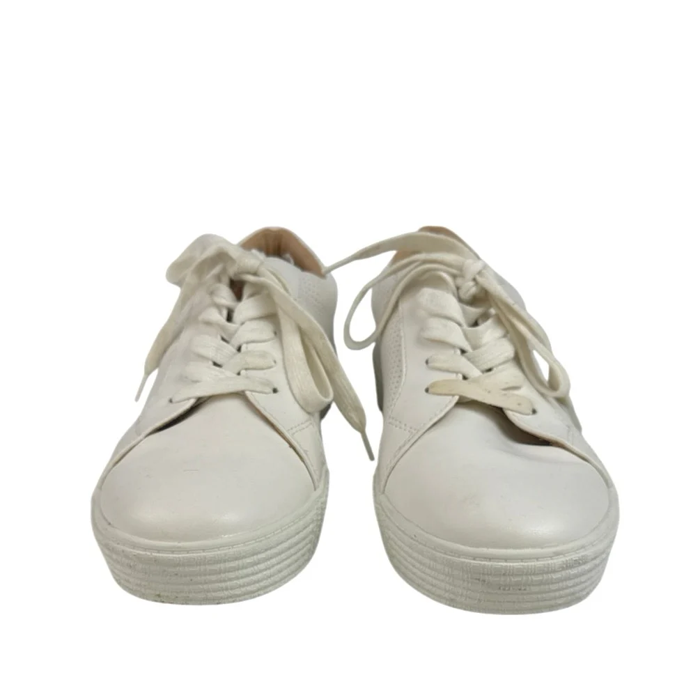 Steve Madden Toliver Women's White Leather Lace Up Low Top Sneakers Shoes 10 - Image 2