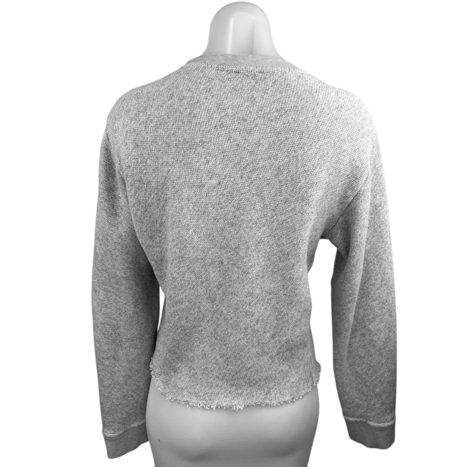 Steven Alan Light Gray Knit Cozy Crew Neck Raw Hem Pullover Sweater Top Size S - Image 2
