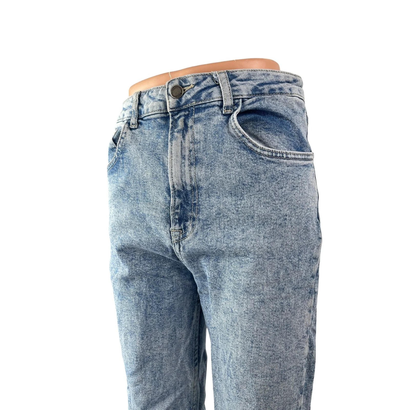 STR Women's Blue High Waisted Light Acid Wash Slim Straight Denim Jeans Size 8 - Image 2