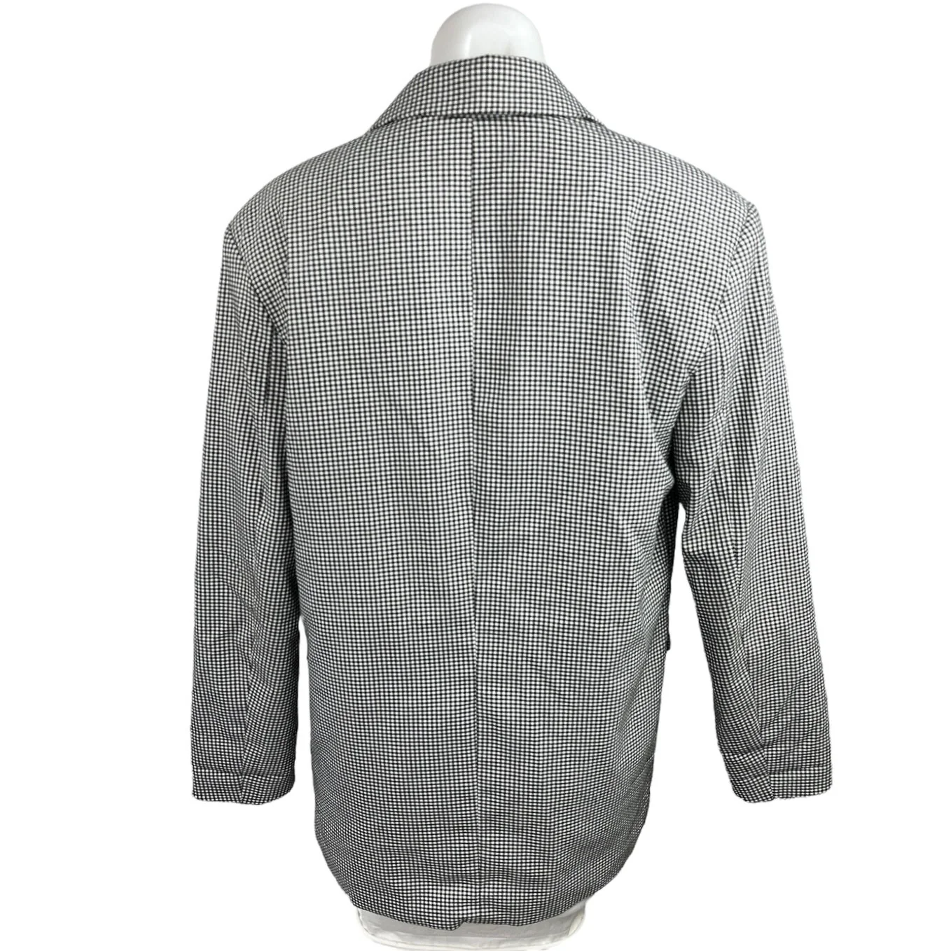 Stradivarius Black White Houndstooth Single Button Notch Blazer Jacket Size S - Image 2