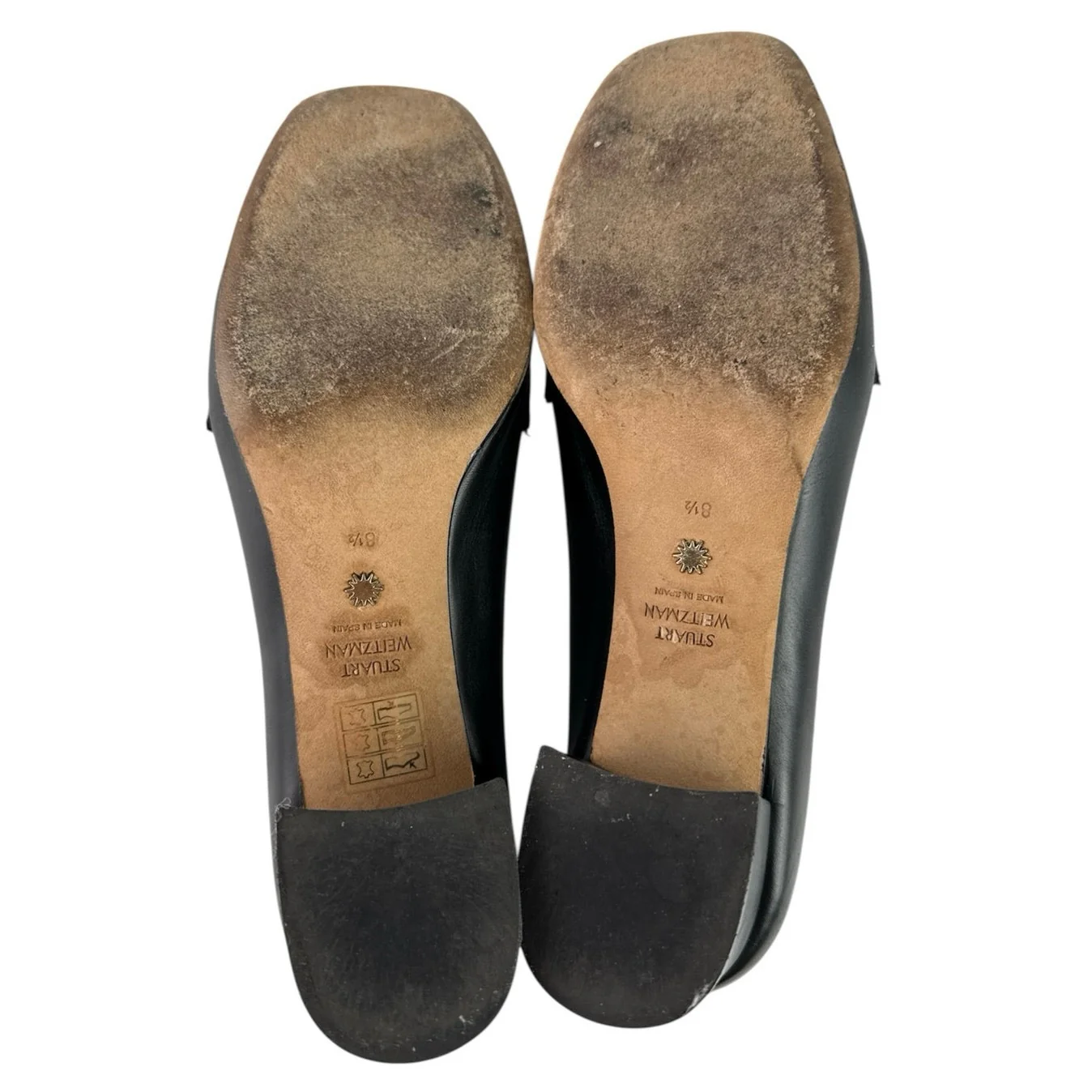 Stuart Weitzman Riela 50 Women's Black Leather Block Heels Slip On Pumps Sz 8.5 - Image 4