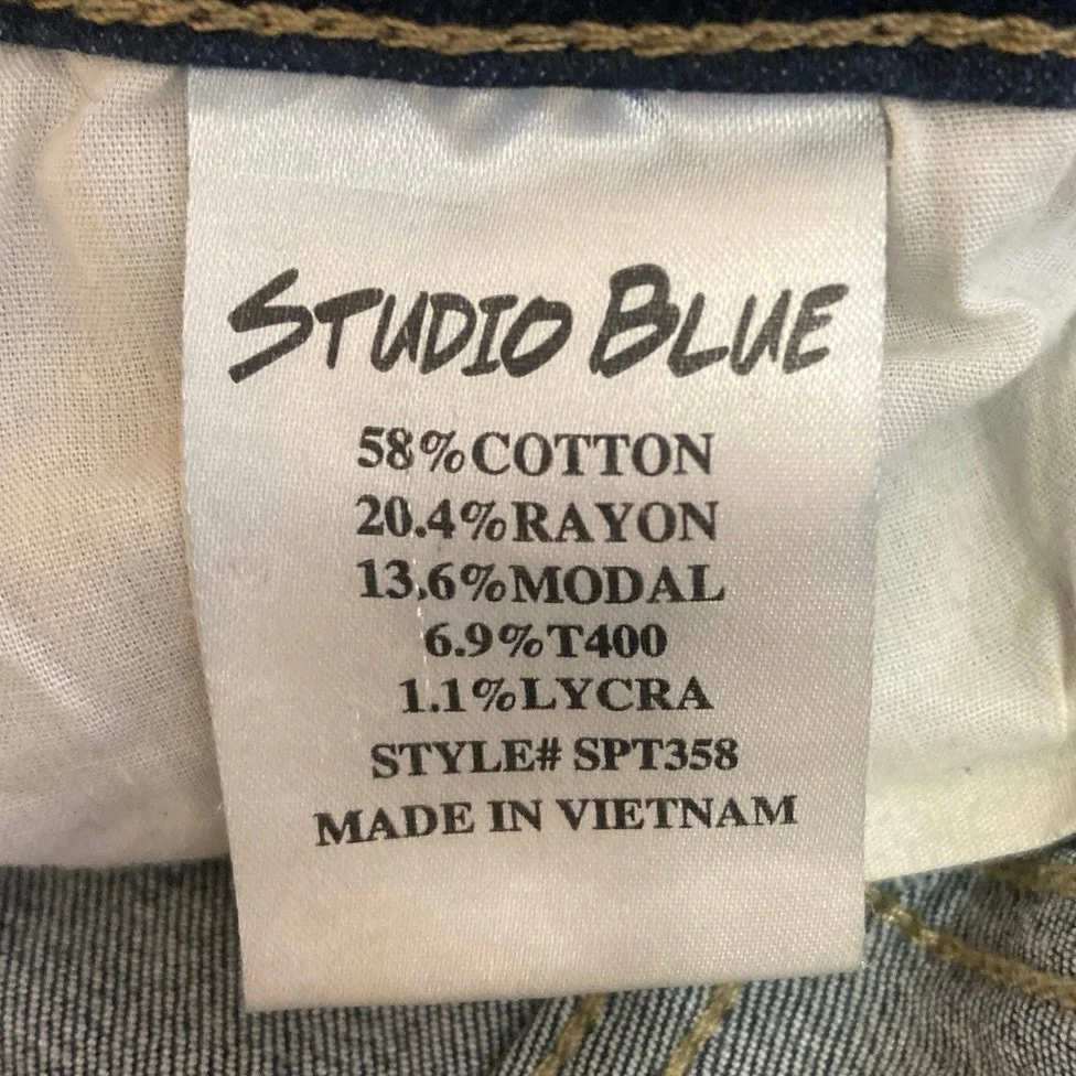 Studio Blue Cotton Medium Wash Distressed Mid Rise Stretch Skinny Jeans Size 27 - Image 5
