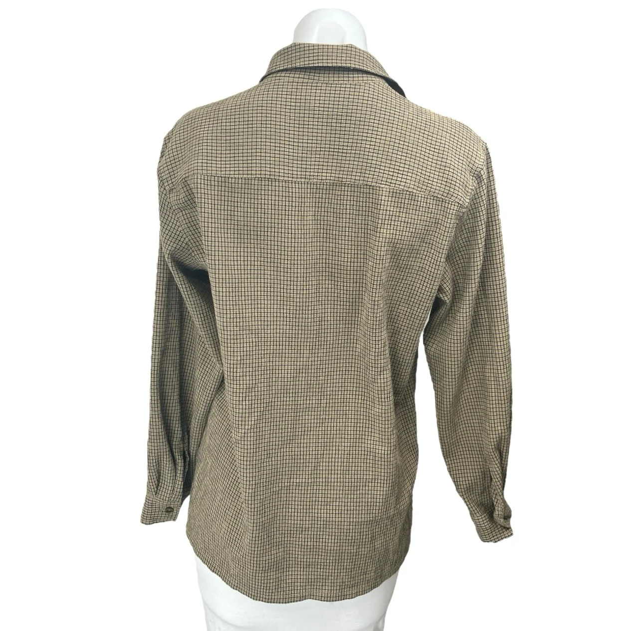 Style & Co Brown Tan Plaid Checkered Long Sleeve Button Down Shirt Top Size S - Image 2