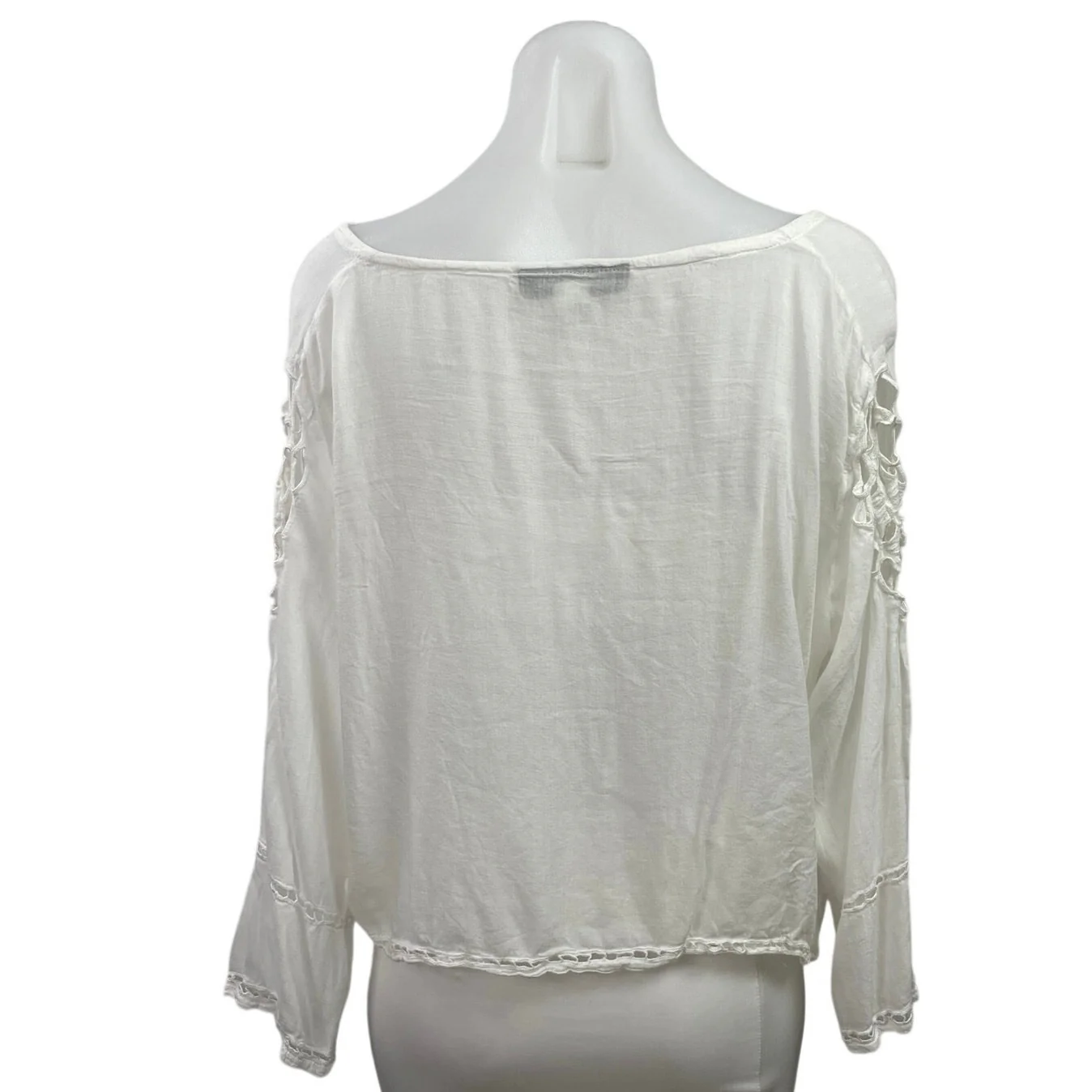 Stylestalker Women's White Scoop Neck Cutout Hi-Low T Shirt Blouse Top Size 6 - Image 3