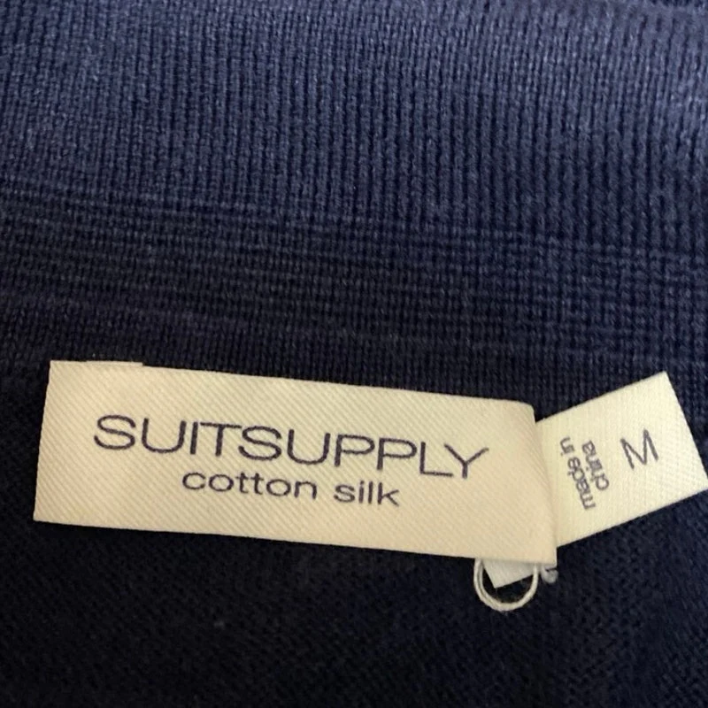 Suitsupply Men's Blue Short Sleeve Silk Golf Cotton Casual Polo Shirt Top Size M - Image 3