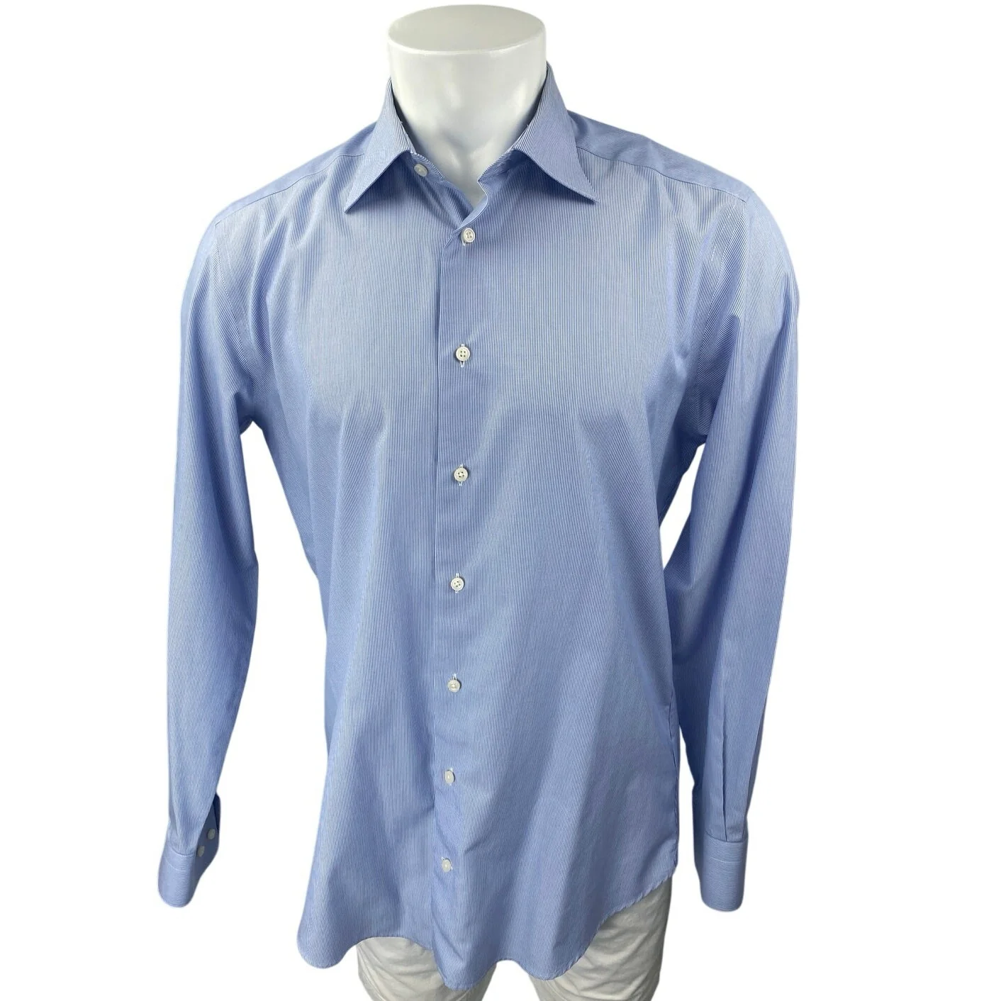 Suitsupply Traveler Men's Blue Long Sleeve Collar Button Down Shirt Top Sz 41/16