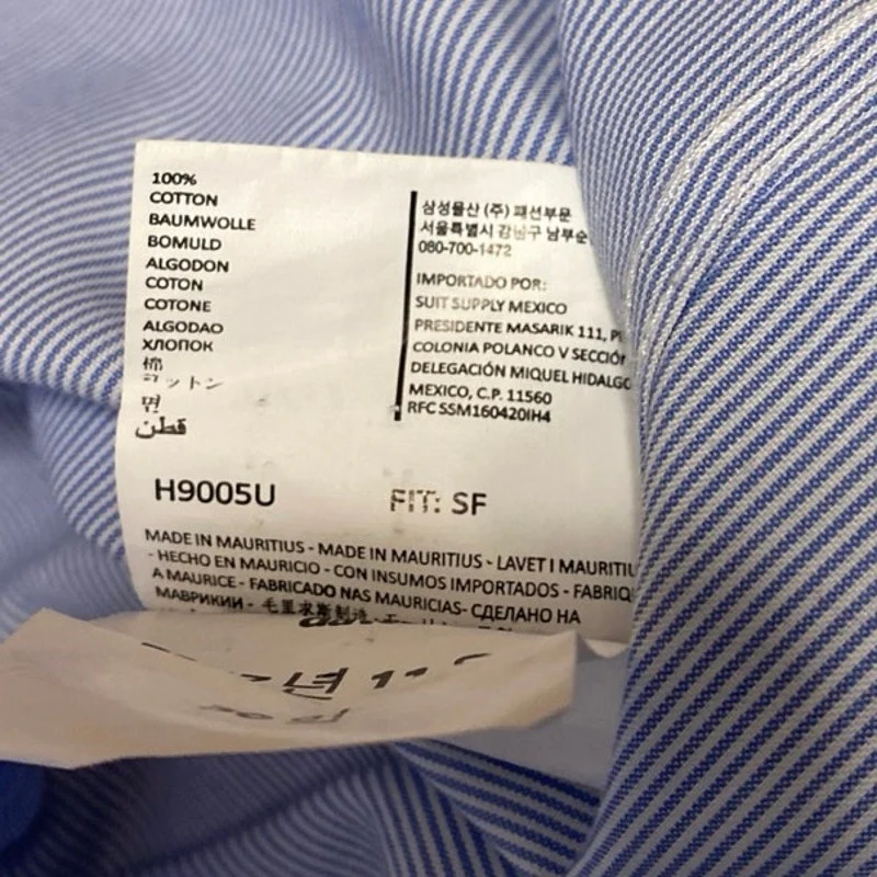 Suitsupply Traveler Men's Blue Long Sleeve Collar Button Down Shirt Top Sz 41/16 - Image 4