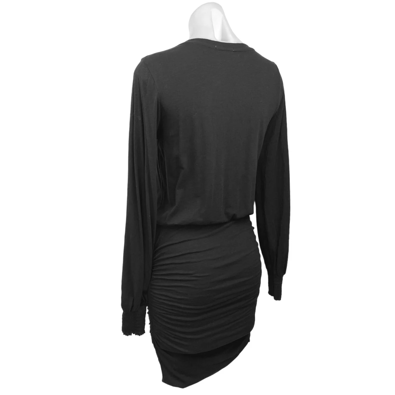 Sundry Black Round Neck Long Sleeve Blouson Stretch Pullover Mini Dress Size 0 - Image 2