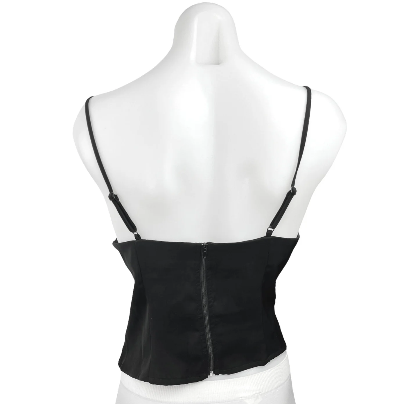 Superdown Black V Neck Zip Adjustable Strap Buckle Camisole Tank Top Size M - Image 2