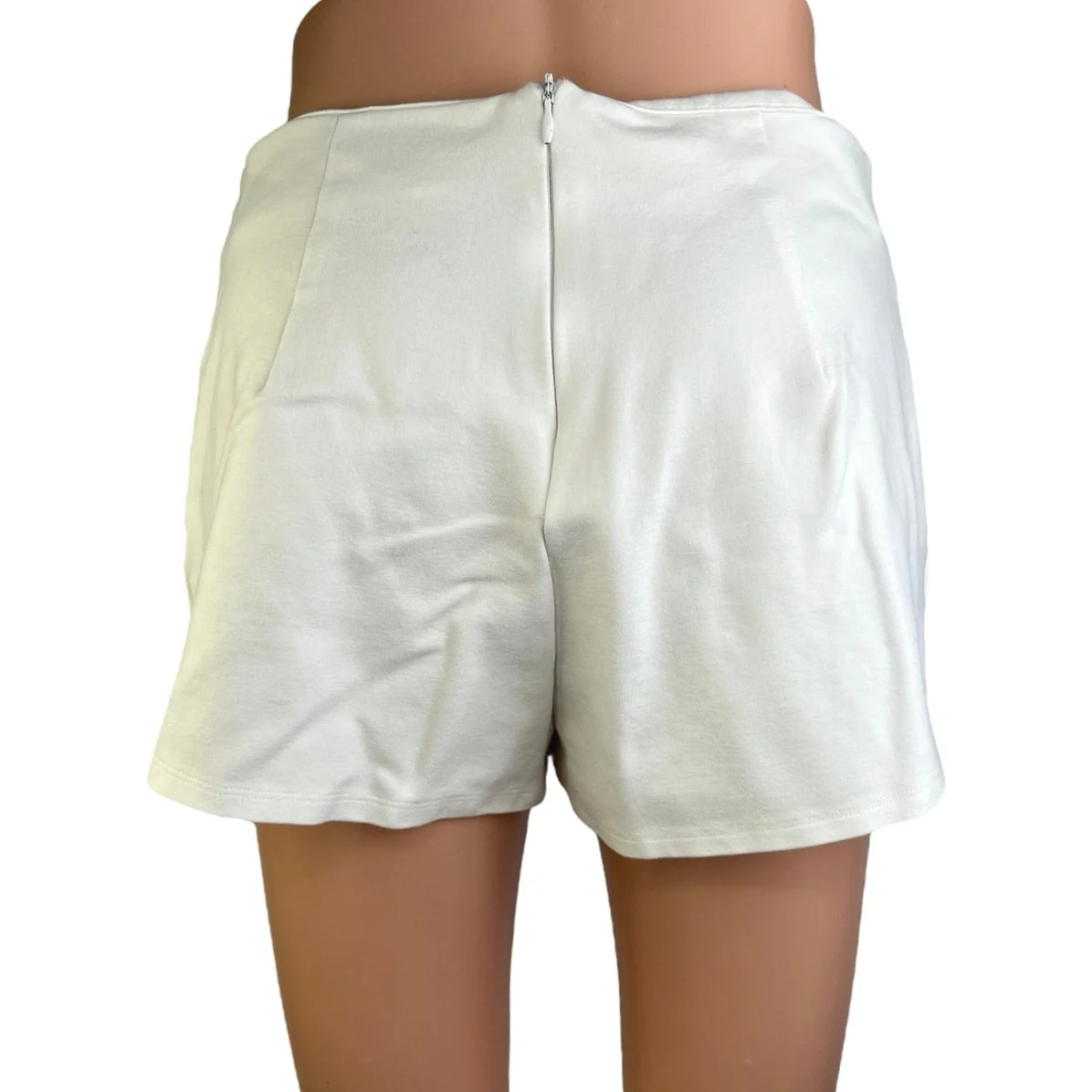 Superdown Sonya White Mini Zipper Casual Party Cocktail Wrap Skort Skirt Size M - Image 3