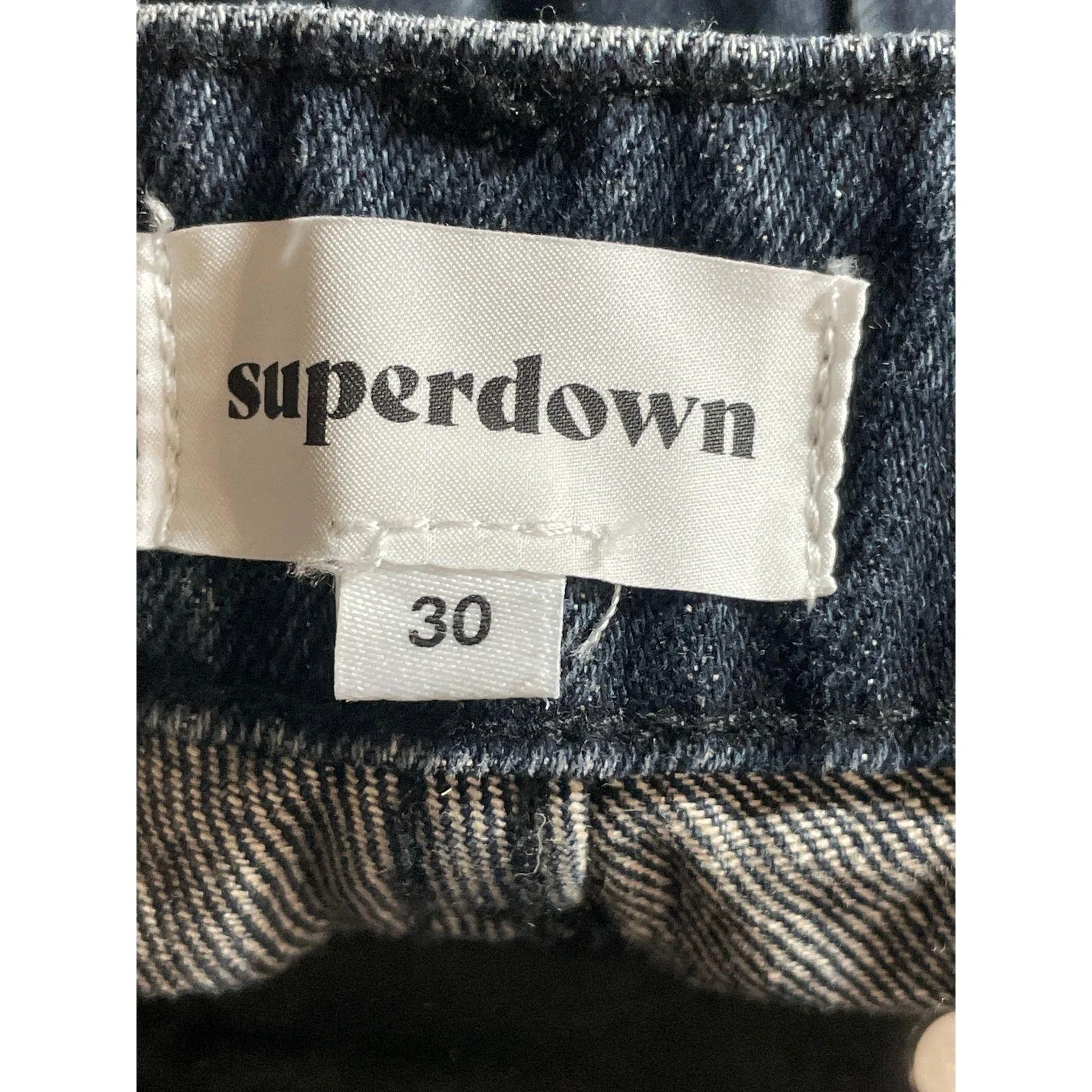 Superdown Womens Blue Dark Wash High Rise Lace Up Wide Leg Denim Jeans Pants 30 - Image 5