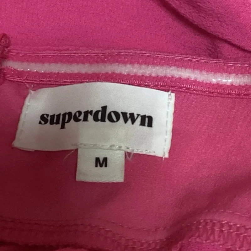 Superdown Women's Pink Sleeveless Back Zipper Front Cut Out Modern Tube Top Sz M - Image 3
