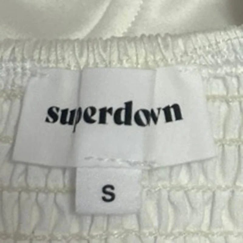 Superdown Women's White Satin Sleeveless Cami Camisole Corset Crop Tank Top S - Image 4
