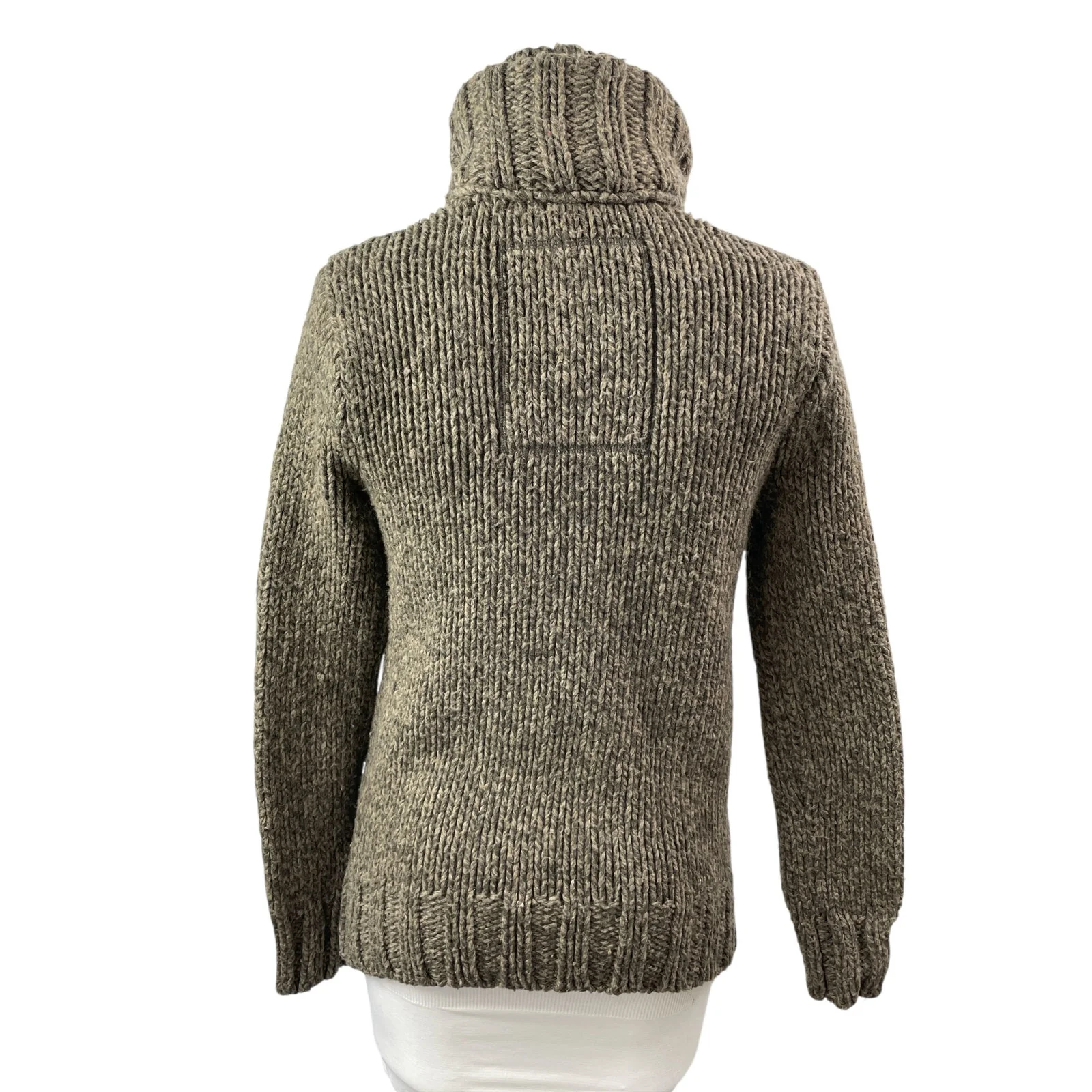 Superdry Co Women's Green Ribbed Knit Stand Collar 1/4 Zip Sweater Top Size S - Image 4