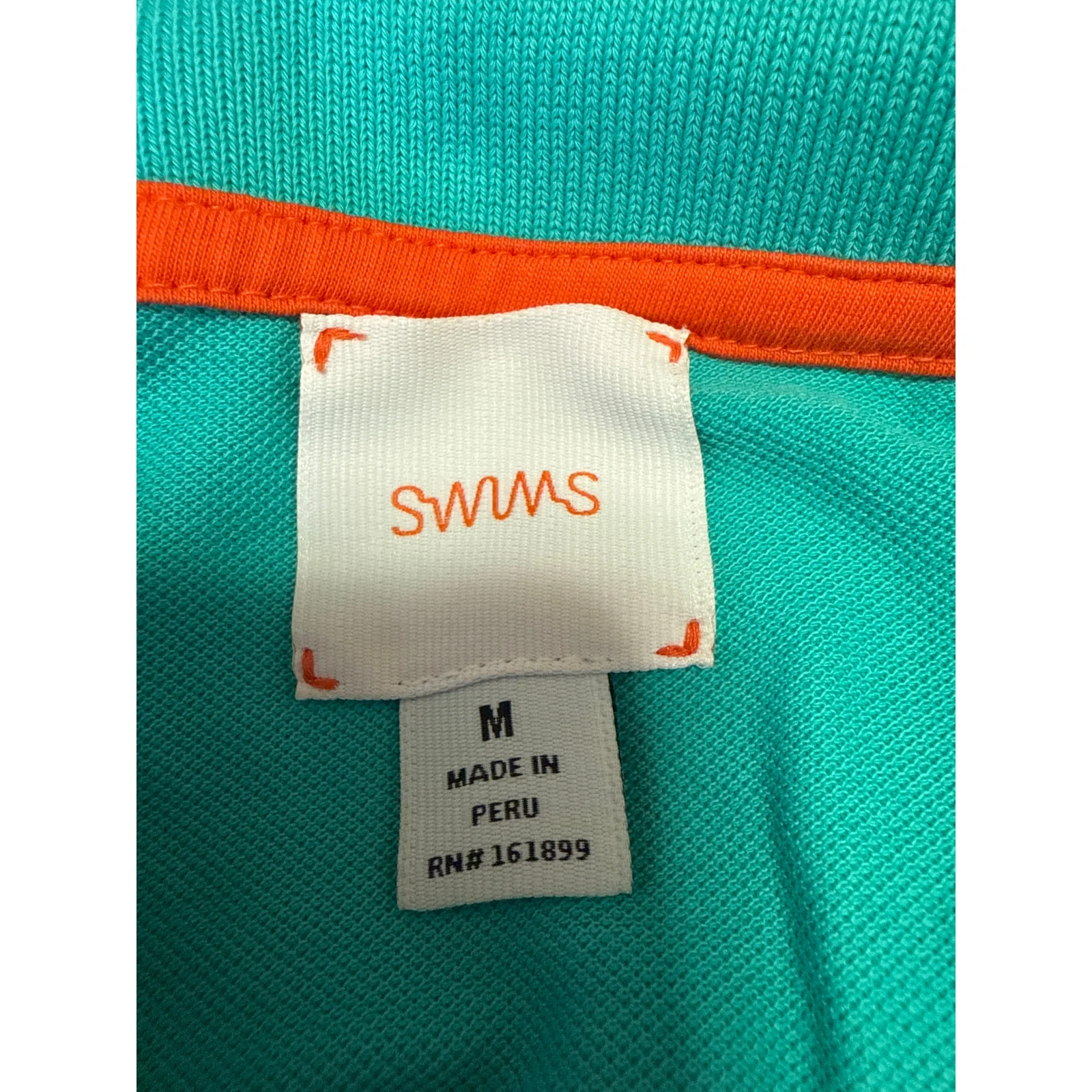 SWMS Men's Blue Collared Stretch Button Short Sleeve Polo Shirt Top Size M - Image 3