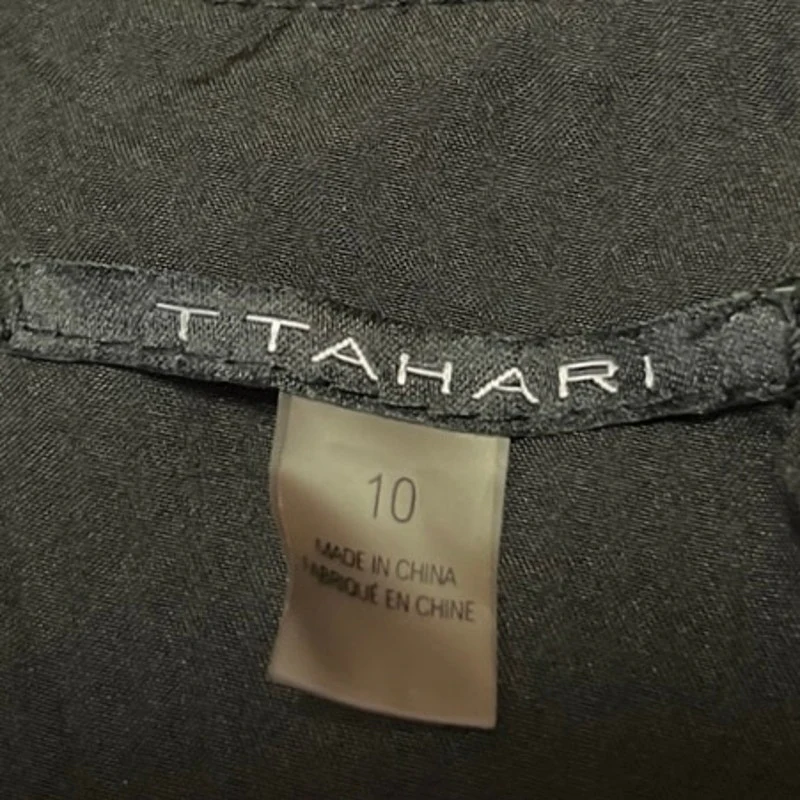 T Tahari Women's Black Sleeveless Tie Waist Zipper Knee Length Sheath Dress 10 - Image 4