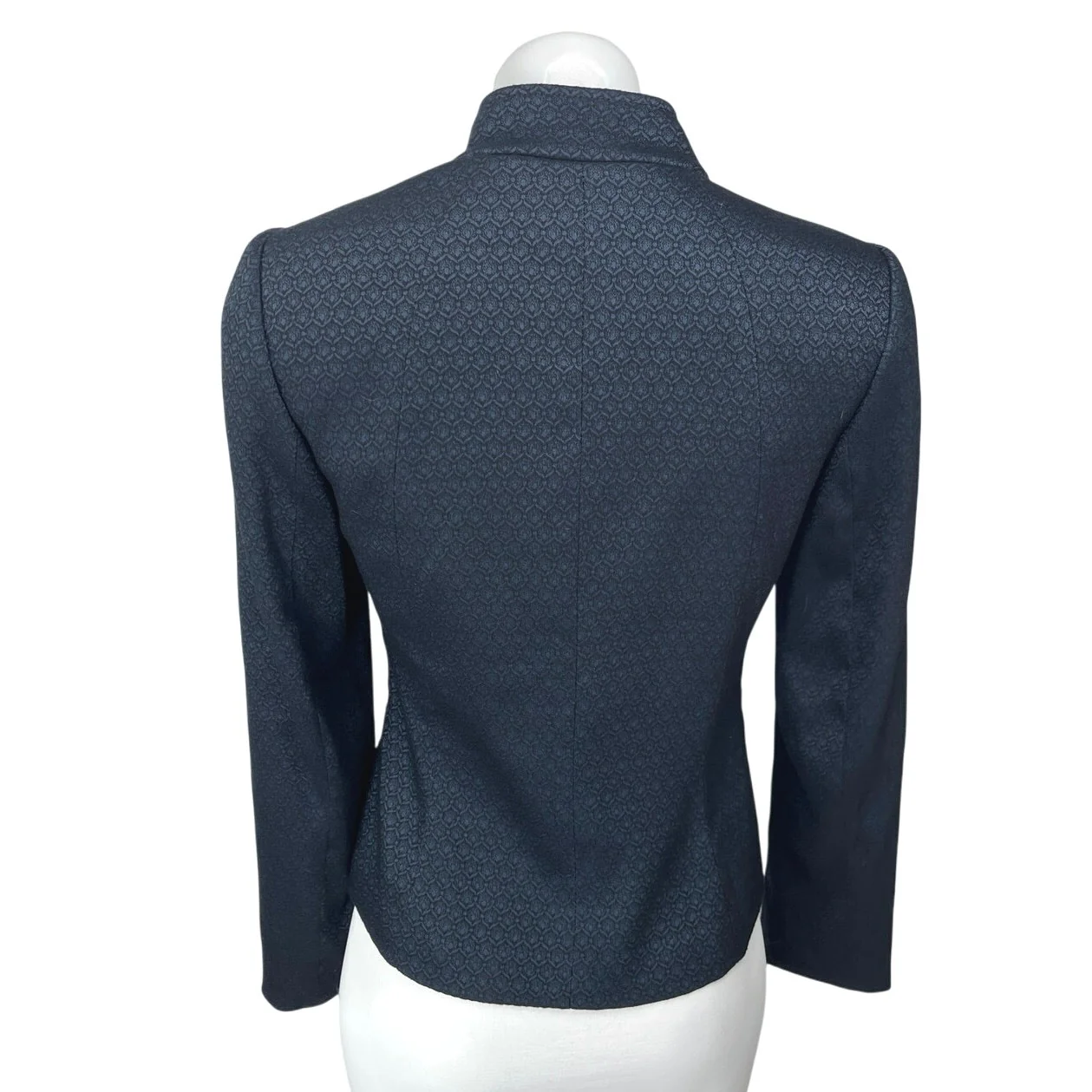 Tahari Arthur S. Levine Black Long Sleeve Geometric Button Blazer Coat Jacket 2 - Image 2