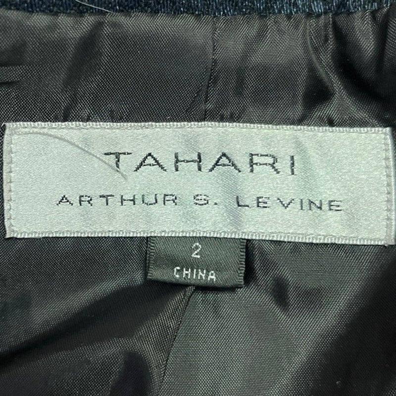 Tahari Arthur S. Levine Black Long Sleeve Geometric Button Blazer Coat Jacket 2 - Image 4