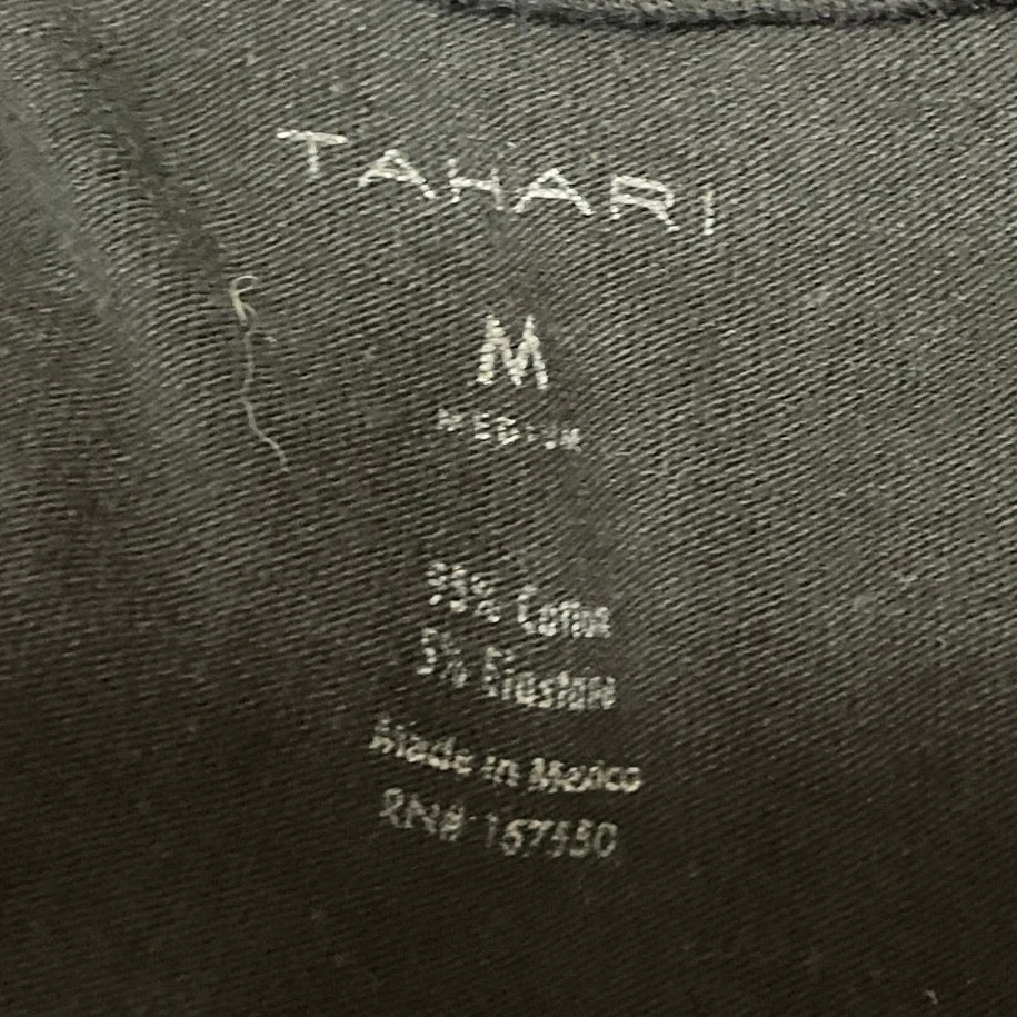Tahari Men Black Camo Logo Graphic Short Sleeve Crew Neck T Shirt Tee Top Size M - Image 5