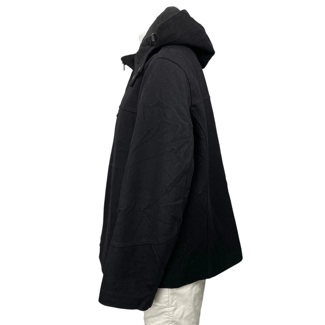Tahari Men's Black Wool Detachable Hood Hoodie Full Zip Waterproof Jacket Sz XXL - Image 2