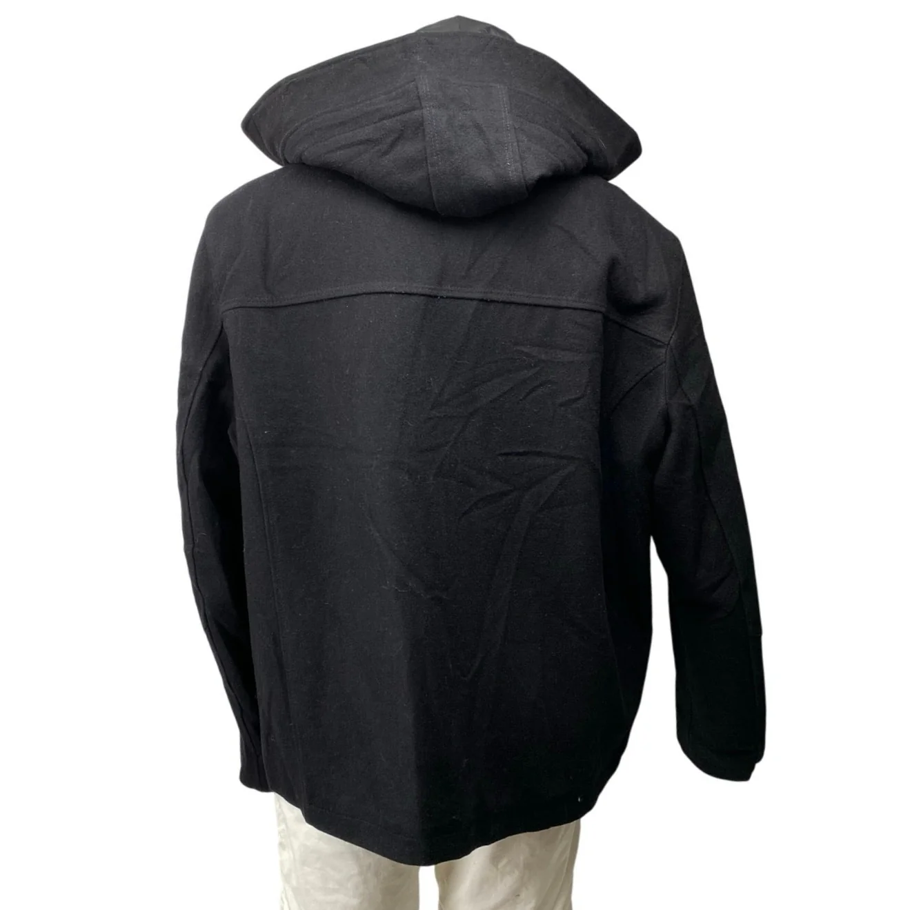 Tahari Men's Black Wool Detachable Hood Hoodie Full Zip Waterproof Jacket Sz XXL - Image 3