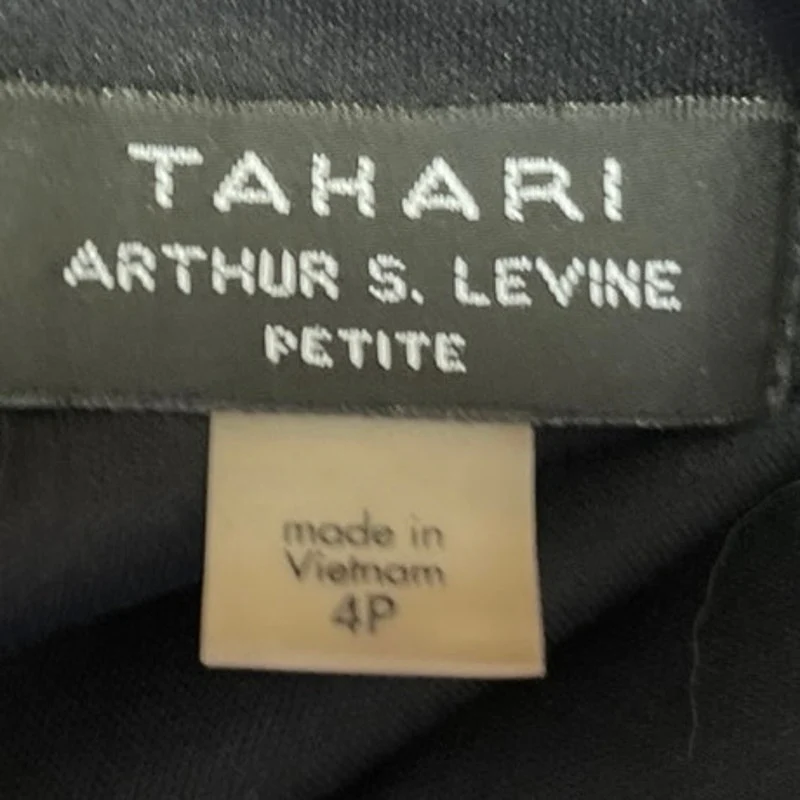 Tahari Women's Black Scalloped Short Sleeve Mini Career Shirt Shift Dress Size 4 - Image 4