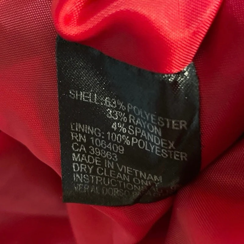Tahari Women's Red Long Sleeve Button Down Collared Blazer Coat Jacket Size M - Image 5