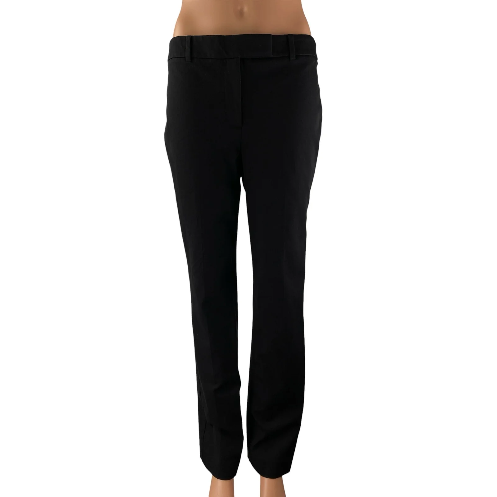 Talbots Women's Black High Rise Slim Fit Straight Leg Trouser Dress Pants Size 4